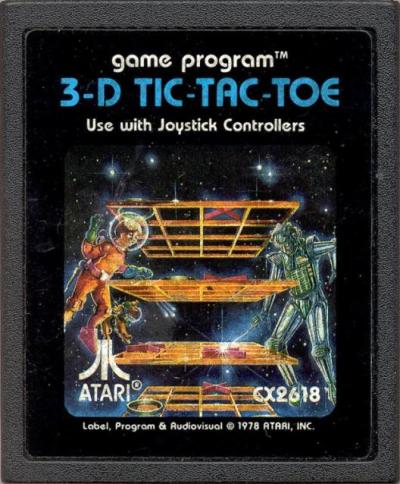 3-D Tic-Tac-Toe (1980) (Atari, Carol Shaw - Sears) (CX2618 - 49-75123) (Atari 2600)